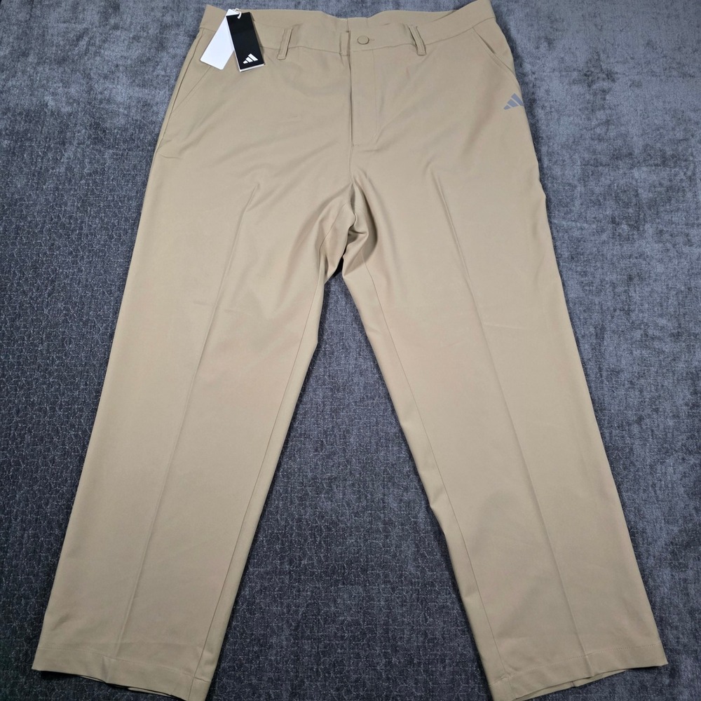 NEW Adidas Adi Golf Pants Mens 36X28 Hemp Khaki Brown IU2823 Straight Leg NWT